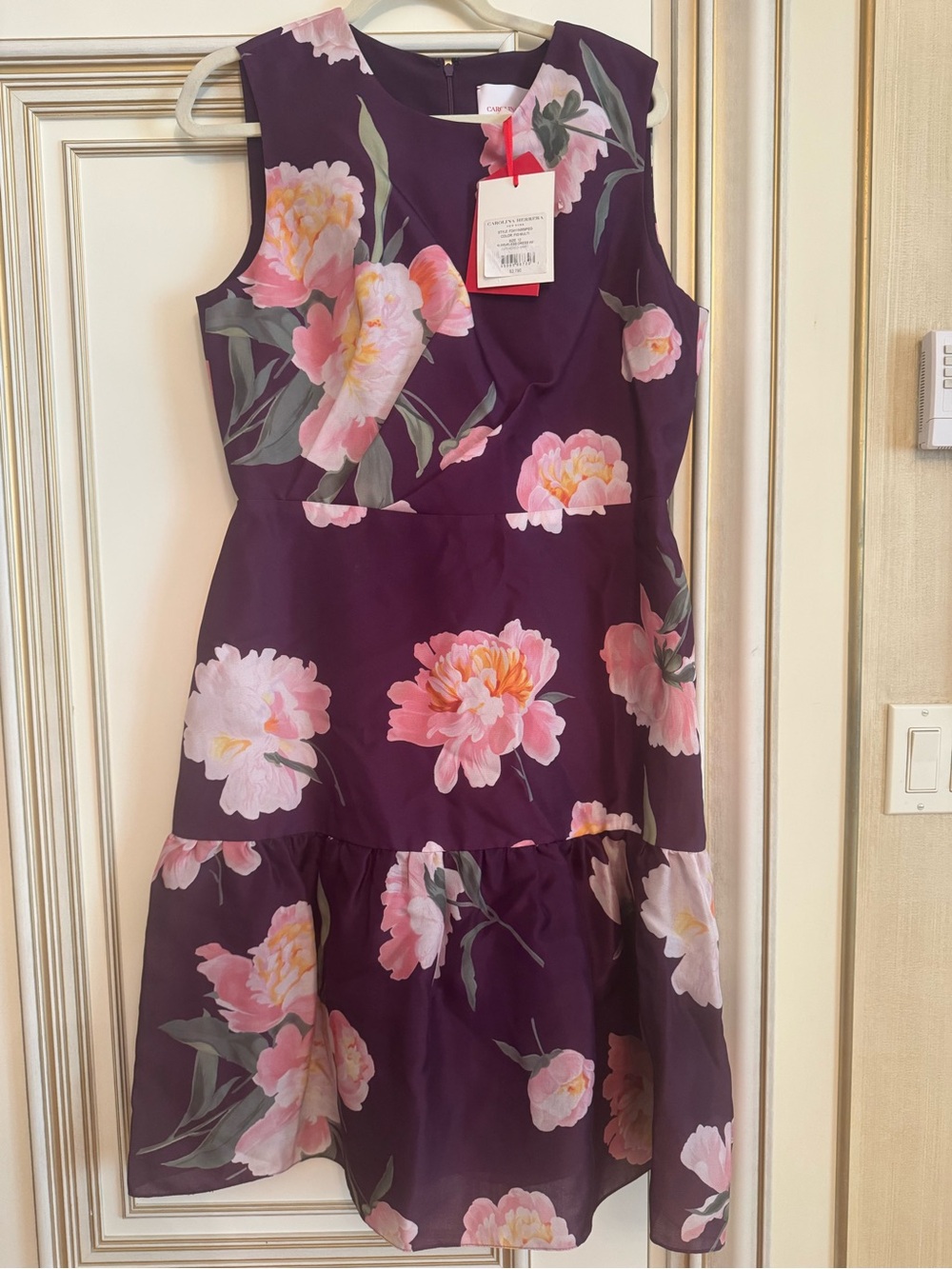 Carolina Herrera Purple Floral Tiered Girls Dress